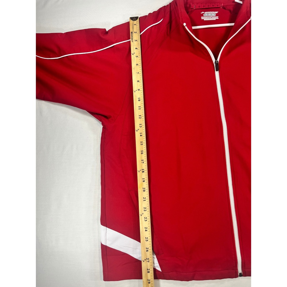 Brooks Mens XL Red Equilibrium Technology Full Zip Running Track Jacket White - Picture 7 of 13